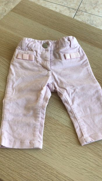Pantalon velours rose pale jacadi