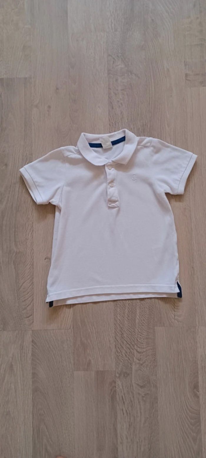 Polo blanc manches courtes bébé garçon H&M taille 9-12 mois - photo numéro 2