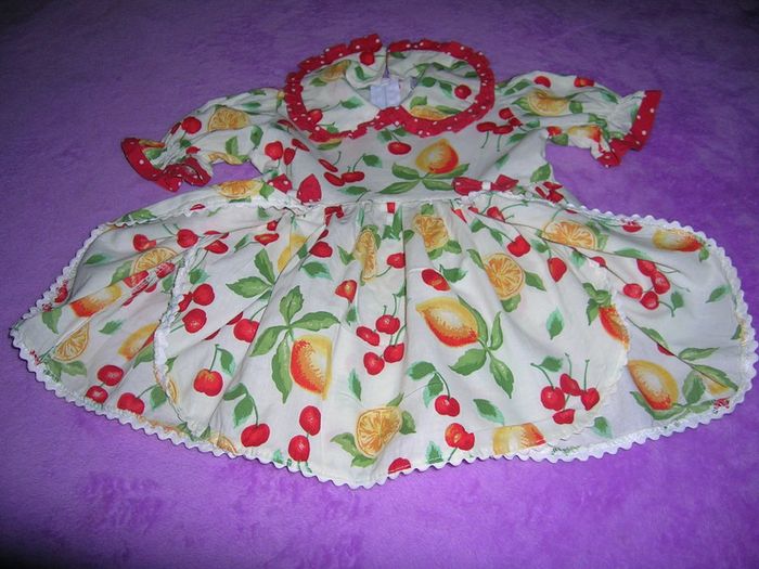robe imprimée cerises et agrumes bas portefeuille 6 mois - photo numéro 4