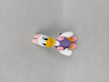 Ancienne Peluche doudou canard Daisy Duck MICKEY FOR KIDS blanc rose mauve 17 cm