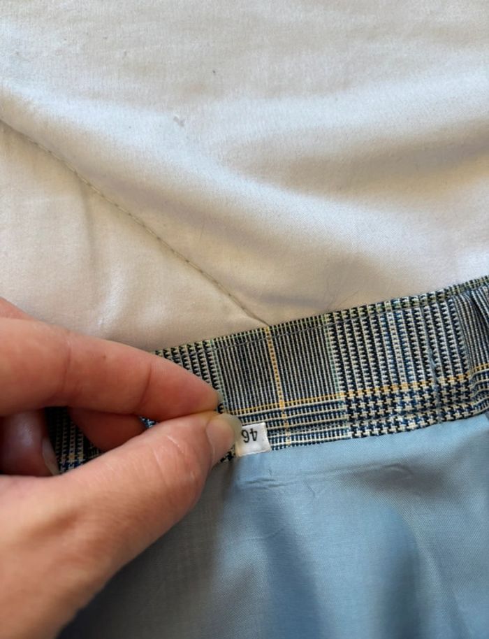 Jupe tailleur Weinberg Paris vintage 90s gris noir prince de galles carreaux taille XL/42 - photo numéro 5
