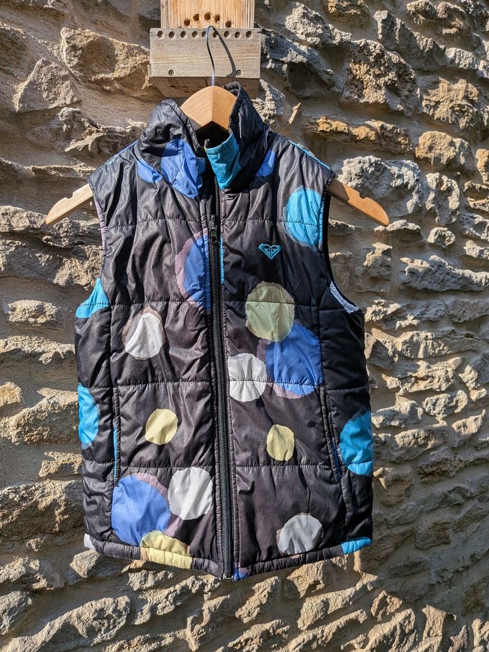 Veste sans manche Roxy enfant réversible 10 ans noire et motifs - photo numéro 6