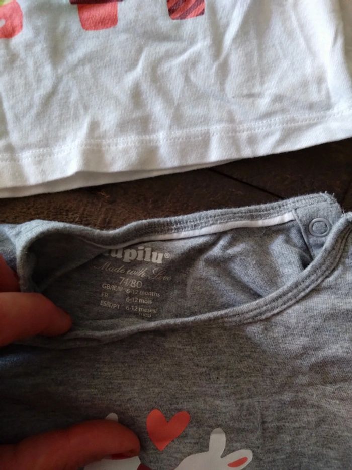 Lot de t shirt été bébé fille 9 mois lupilu - photo numéro 9