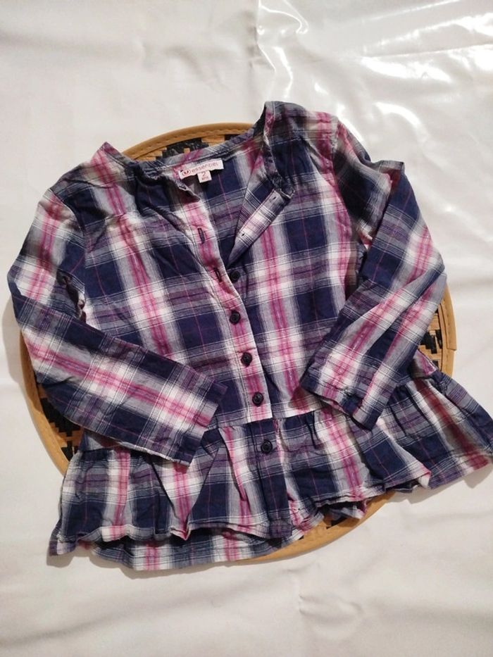 Chemise à carreaux fille 2 ans