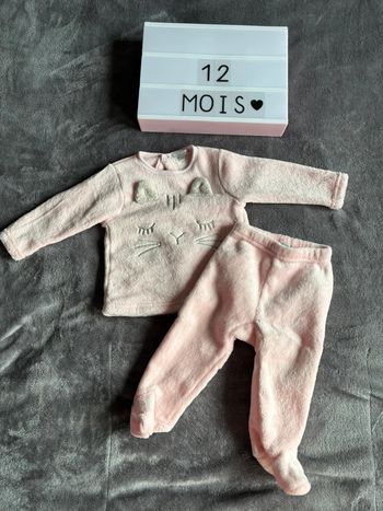 Pyjama 2 pièces chaud, 12 mois, Mes petits cailloux