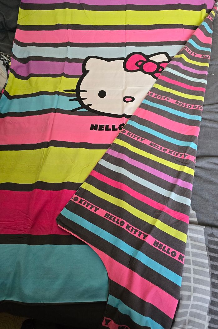Housse de couette hello kitty rayé - photo numéro 2