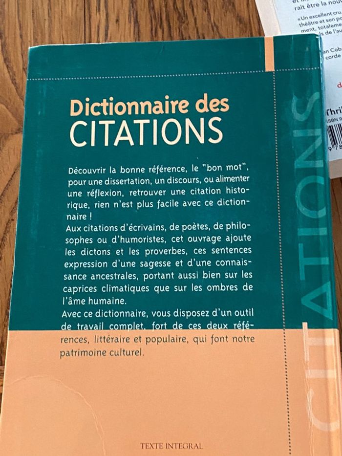 Livre  dictionnairesur les citations - photo numéro 2
