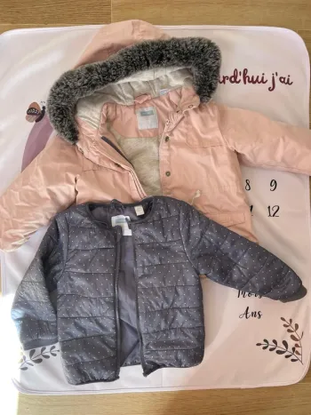🧥 Manteau 2-en-1 Obaïbi bébé fille – Taille 23 mois / 86 cm