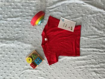 teeshirt manches courtes rouge uni 12/18 mois 