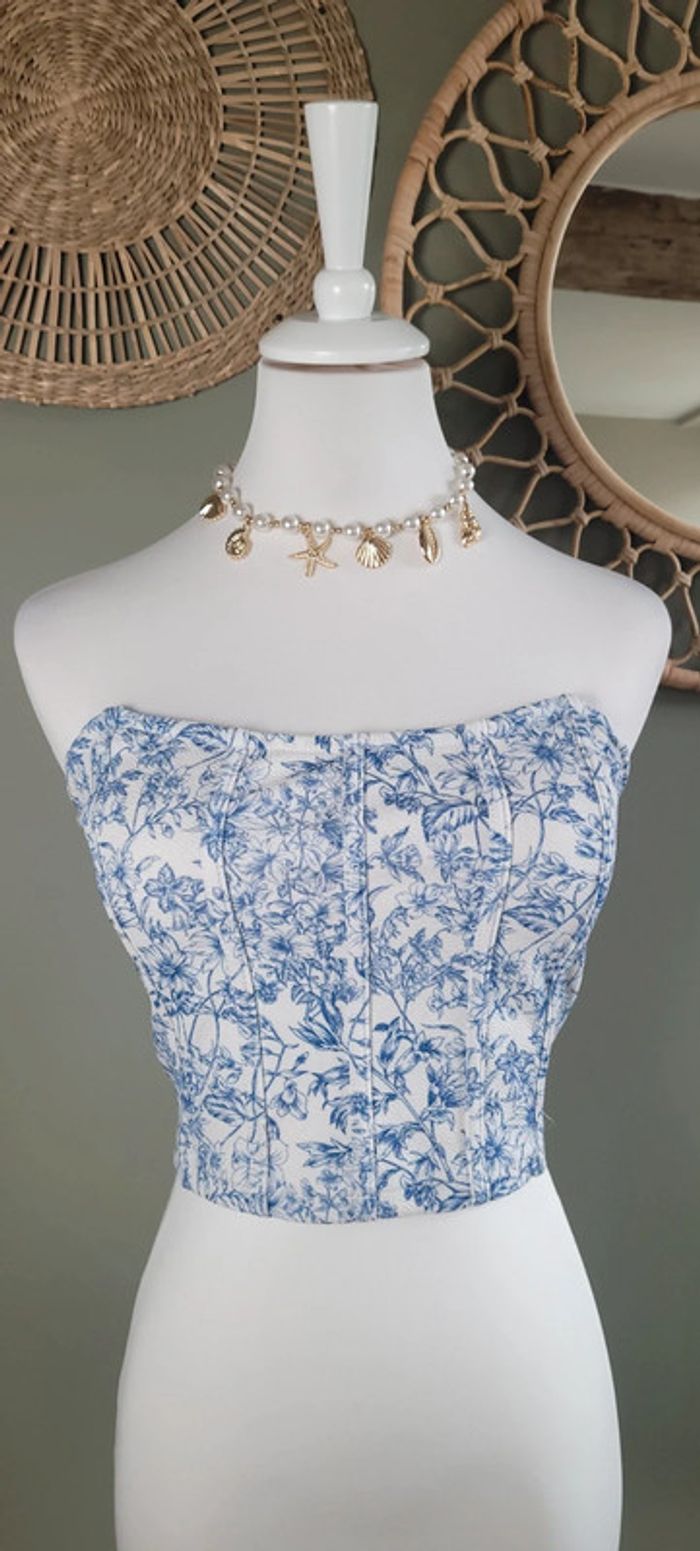 Joli crop top bustier Taille S Parfait état - photo numéro 3