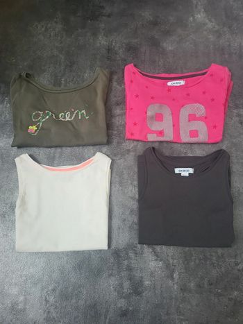 Lot t-shirts manches courtes/longues fille 5ans okaidi très bon état