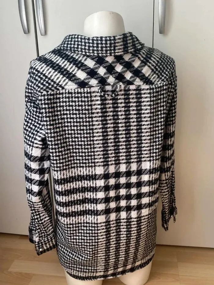 Veste chemise légère oversize carreaux/pied de poule 36 Amisu - photo numéro 5