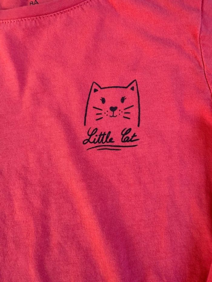 🎀 T-shirt manche longue rose 8 ans kiabi - photo numéro 2