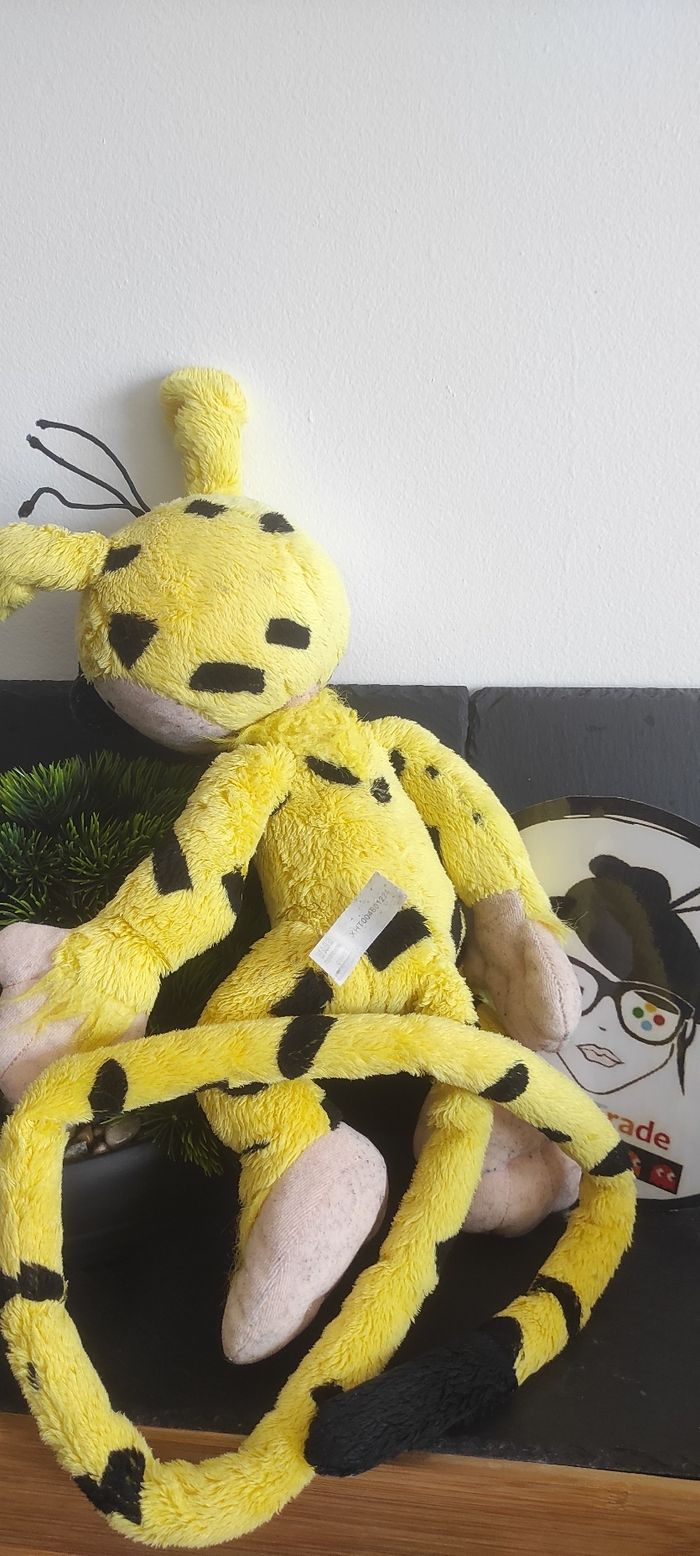 peluche marsupilami marsu 2012 jemini jaune noir ancien Dessin Animé Rose Papa - photo numéro 2
