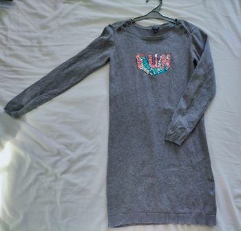 Robe pull grise sequins