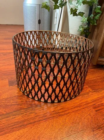 [NEUF] Abat-jour Design Géométrique Métal Noir & Or