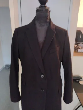 Manteau long / Pardessus en laine Esprit noir – Taille 42