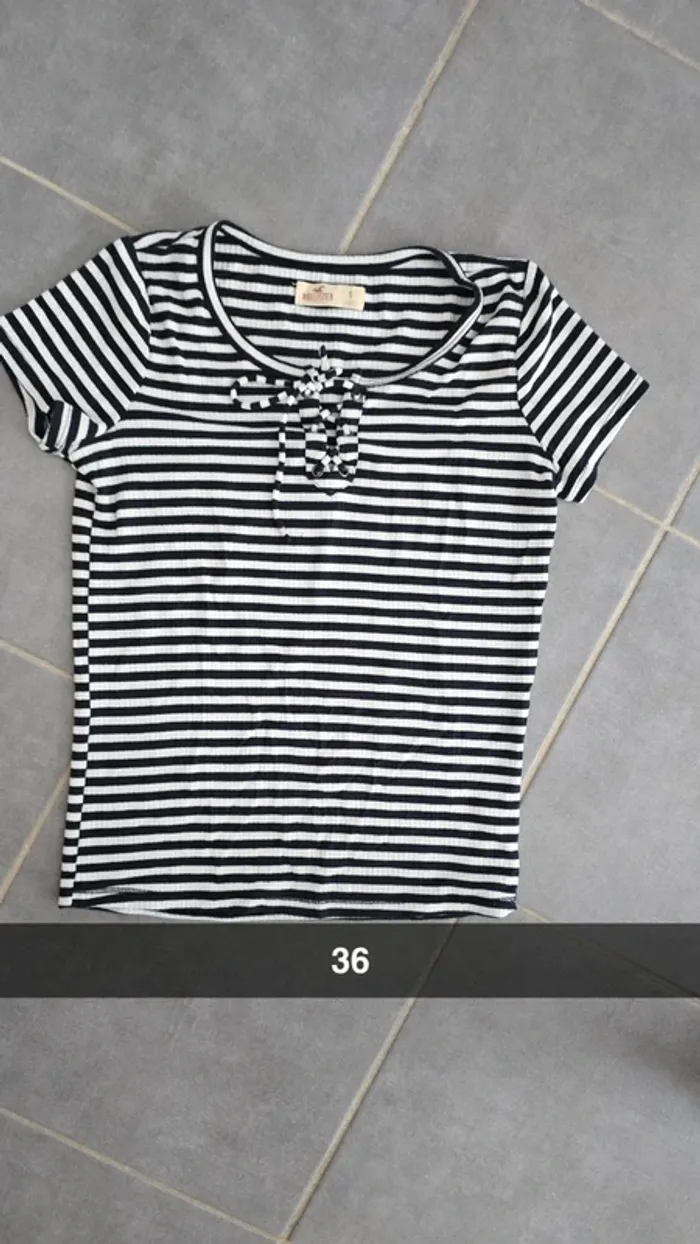 Tee shirt rayé Hollister