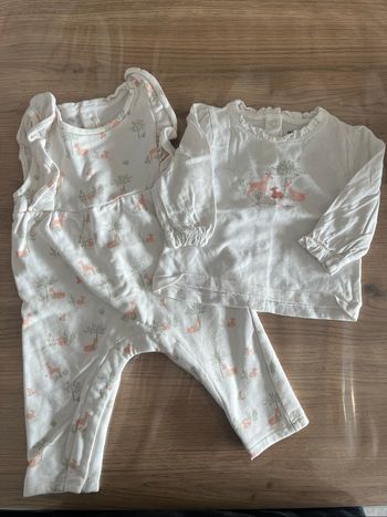 Combinaison + t-shirt manche longue bébé 6 mois