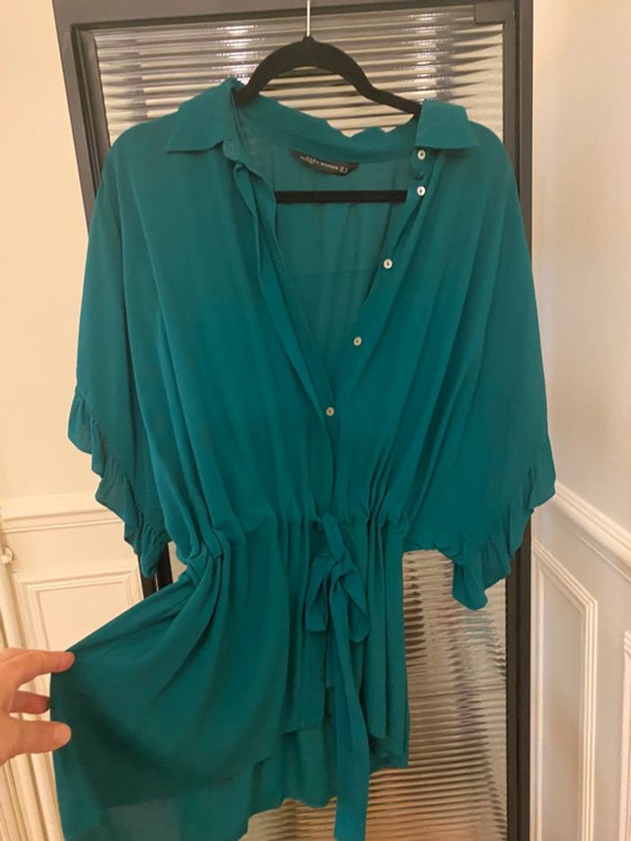 Tunique Zara bleu canard taille M - photo numéro 2