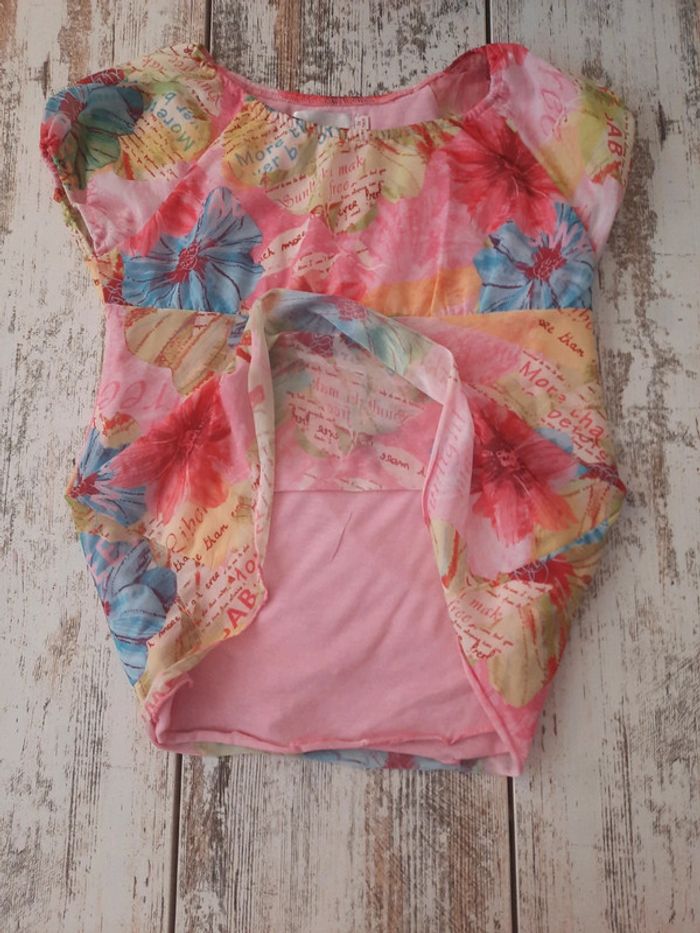 Top à fleur  fille doublé - photo numéro 5