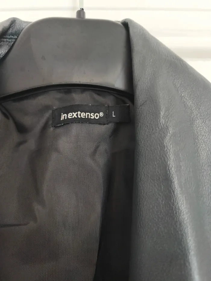 Veste perfecto similicuir gris foncé In Extenso - Taille L - photo numéro 2