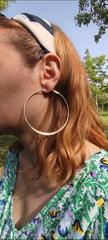 Créoles Élégance – Plaqué Or 24 Carats diam 7 cm