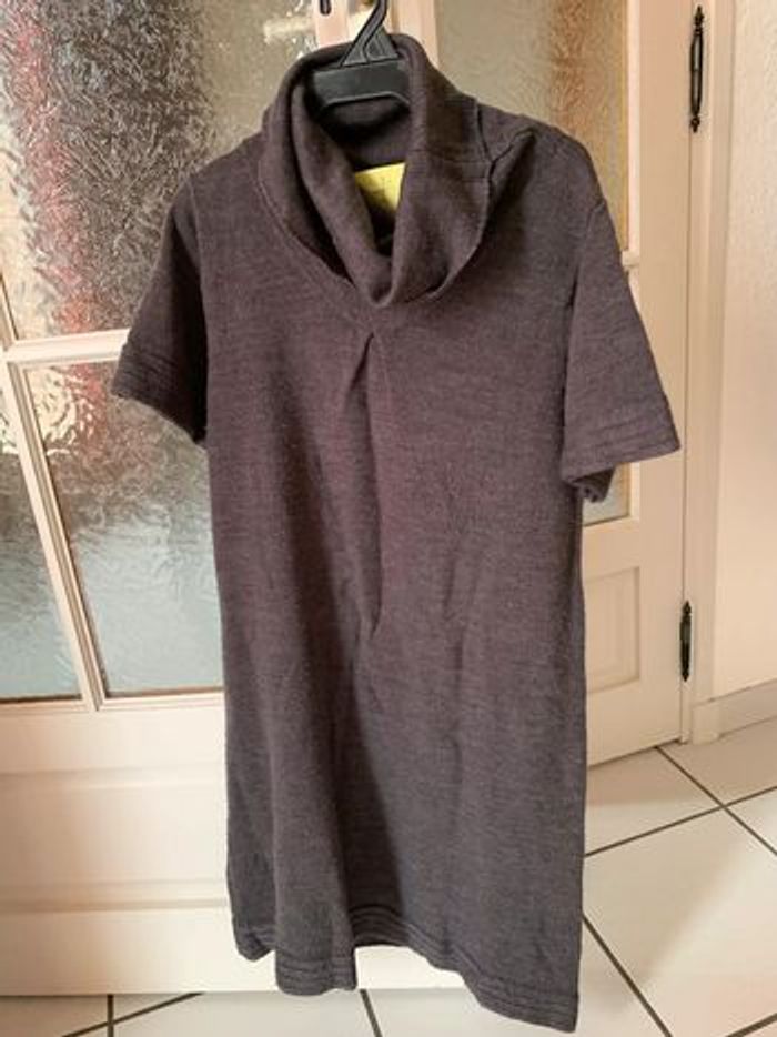 robe pull gris taille 1 avec col retombant