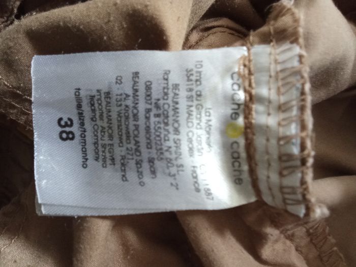 Pantalon droit femme mi saison marque cache cache taille 38 ou M, beige, kaki - photo numéro 6