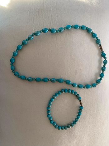 Collier + bracelet perle