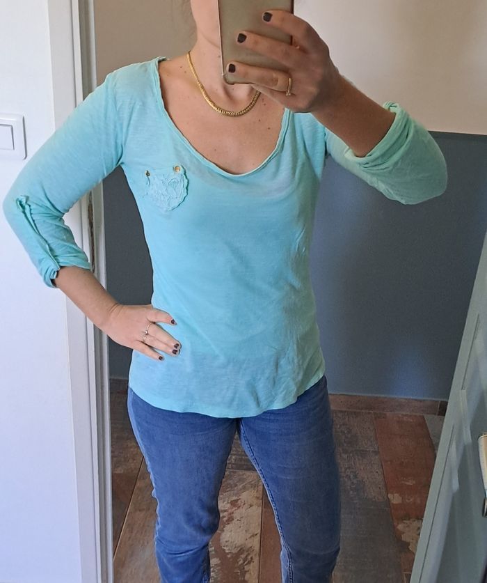 Tee shirt femmes couleur menthe Made In Italy M - photo numéro 2