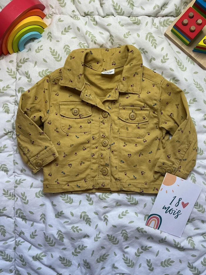 veste en jean moutarde à motifs tape à l'oeil 18 mois - photo numéro 2