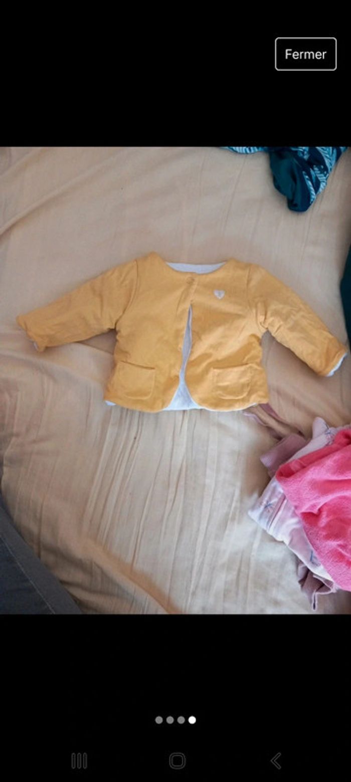 Joli gilet bébé fille réversible 3 mois obaïbi - photo numéro 4