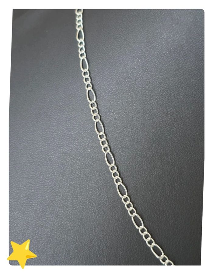Collier maille figaro 2mm 40cm plaquage argent - photo numéro 3