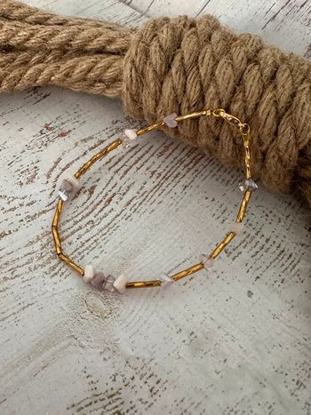 Bracelet de cheville en perle et cristal