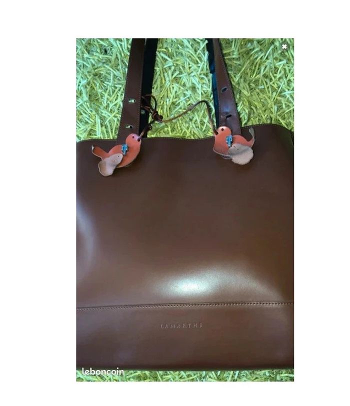 🔆 Chic et neuf sac Lamarthe brun cuir L37,5 x H31 cm et 56 cm avec lanière P 12cm - photo numéro 2