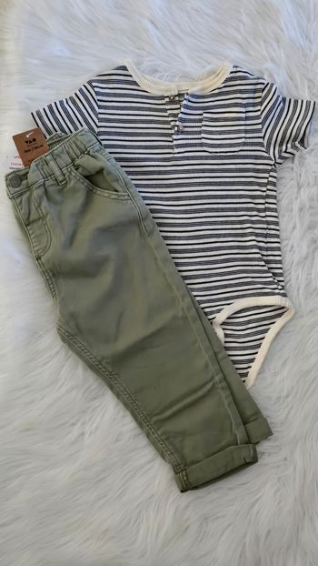 NEUFS (NON PORTÉS) 💙😍🥰 ensemble bodie mc côtelé et jeans relax 36mois garçon 🥰😍💙