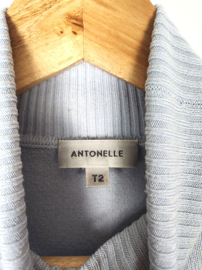 Pull Antonelle à col roulé bleu clair - Taille 2 (M) - photo numéro 3