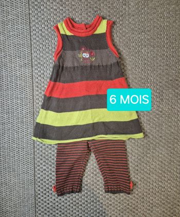 Ensemble robe + legging tricot - 6 mois
