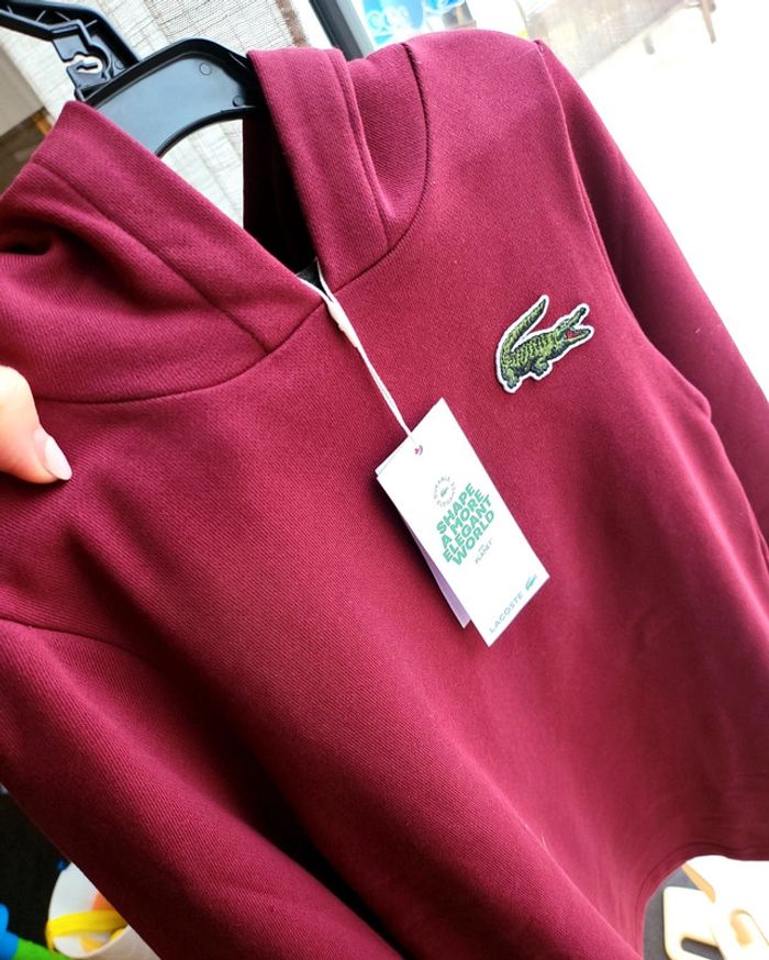 Robe ou sweat long a capuche lacoste neuve taille 6 ans bordeaux/framboise - photo numéro 13