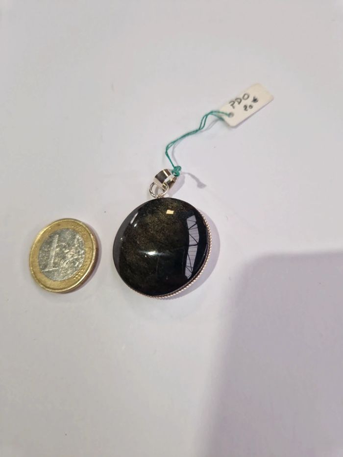 Pendentif obsidienne dorée Mexique - photo numéro 2