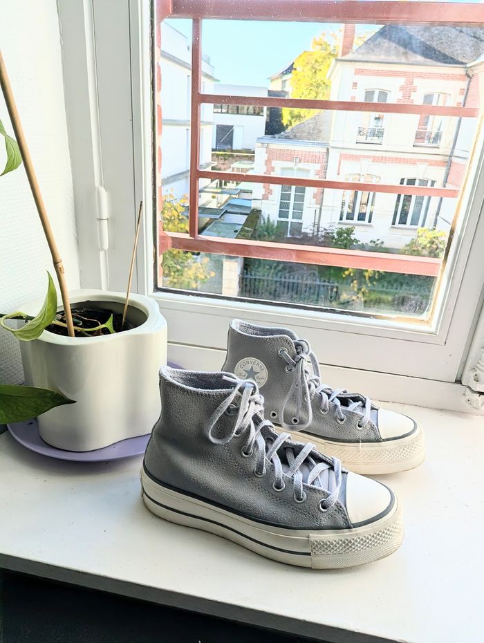 Converse allstar à plateforme bleu gris taille 36 - photo numéro 2