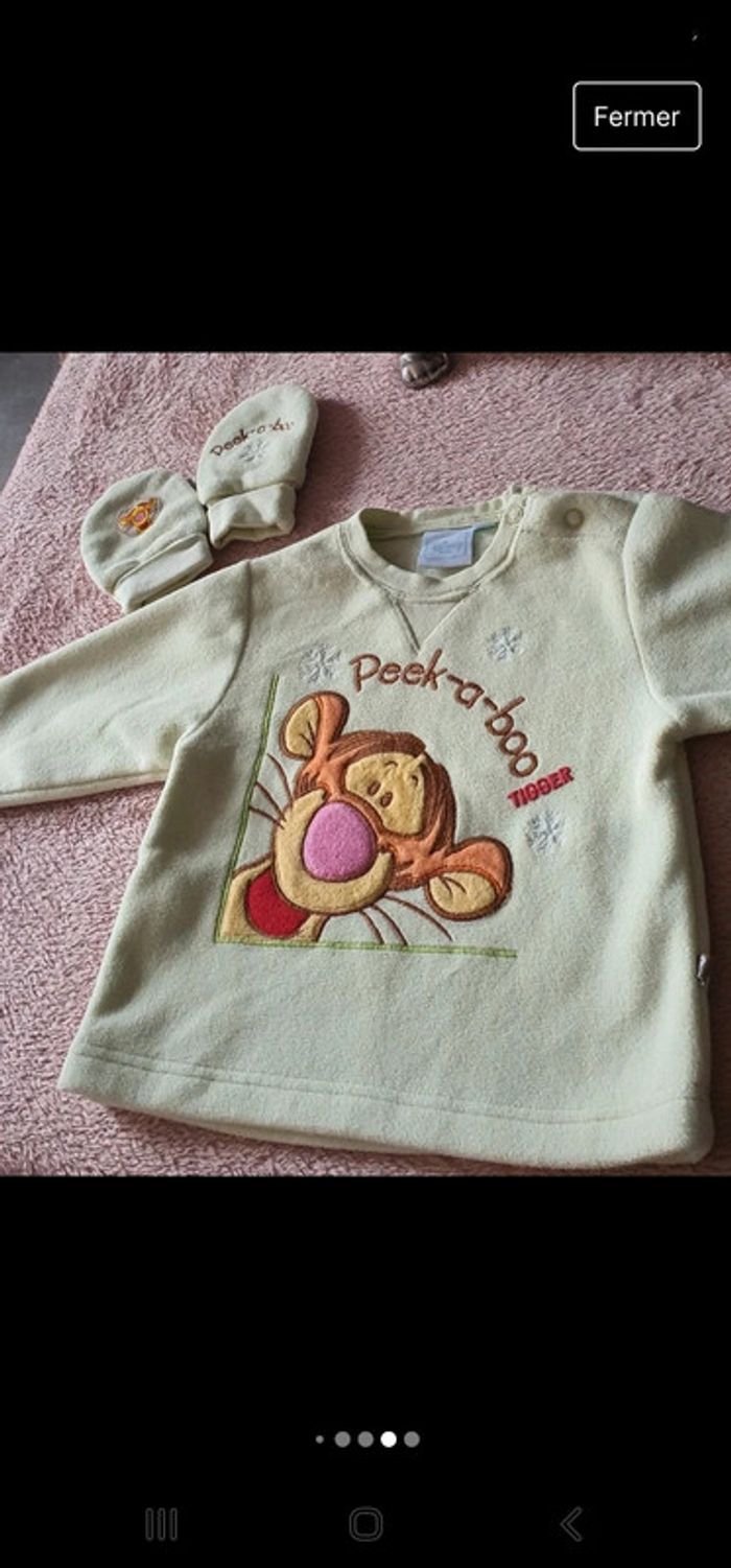 Pull tigrou + moufle ( bébé garçon ) Disney - photo numéro 5