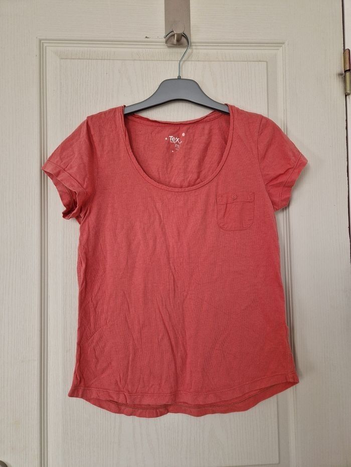 Tee-shirt uni corail femme tex taille M/38 - photo numéro 2