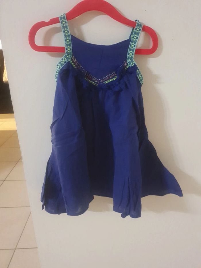 Robe a bretelles fine bleu forme trapèze 2 ans catimini