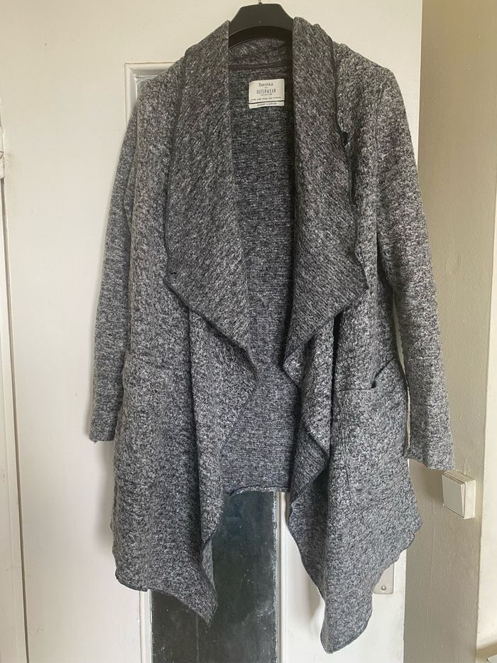 Gilet asymétrique long gris Chiné taille 38 bershka