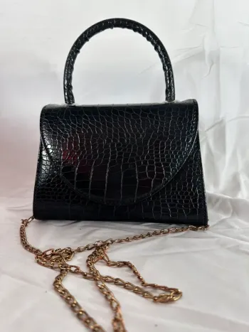 Sac faux cuire noir