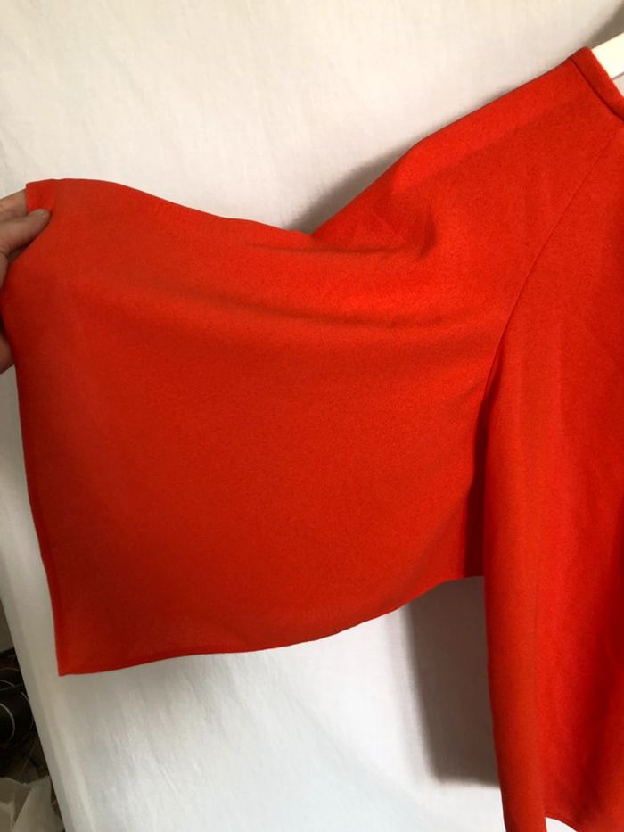Blouse corail Zara manches trois quarts ample taille XS / 34 36 comme neuve - photo numéro 14