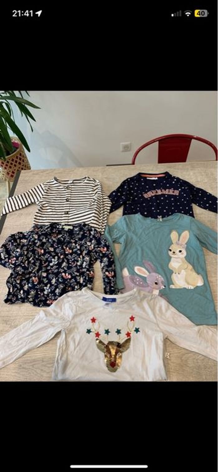 Lot de 5 tee shirts manches longues 4 ans - photo numéro 3