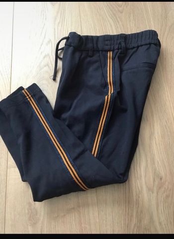 Bas de survêtement fille bleu marine bande pailletée jaune Kids only